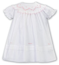 Load image into Gallery viewer, Sarah Louise Smocked Dress Ivory Pink