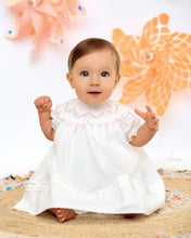 Load image into Gallery viewer, Sarah Louise Smocked Dress Ivory Pink
