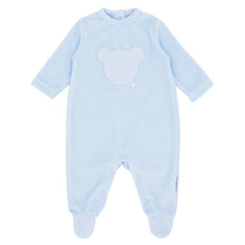 Load image into Gallery viewer, Blues Baby Velour Sleep Suit Blue