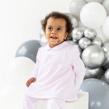 Load image into Gallery viewer, Blues Baby Diamonte Velour Set Pink