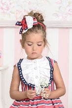 Load image into Gallery viewer, Miranda Ruffle Bodice Stripe Dress - red, navy