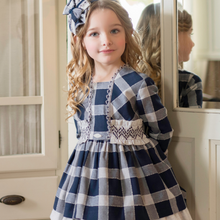 Load image into Gallery viewer, Miranda Check Dress - Navy Grey