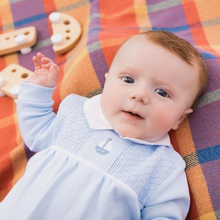 Load image into Gallery viewer, Dandelion 'Boat' Smocked Cotton Sleepsuit