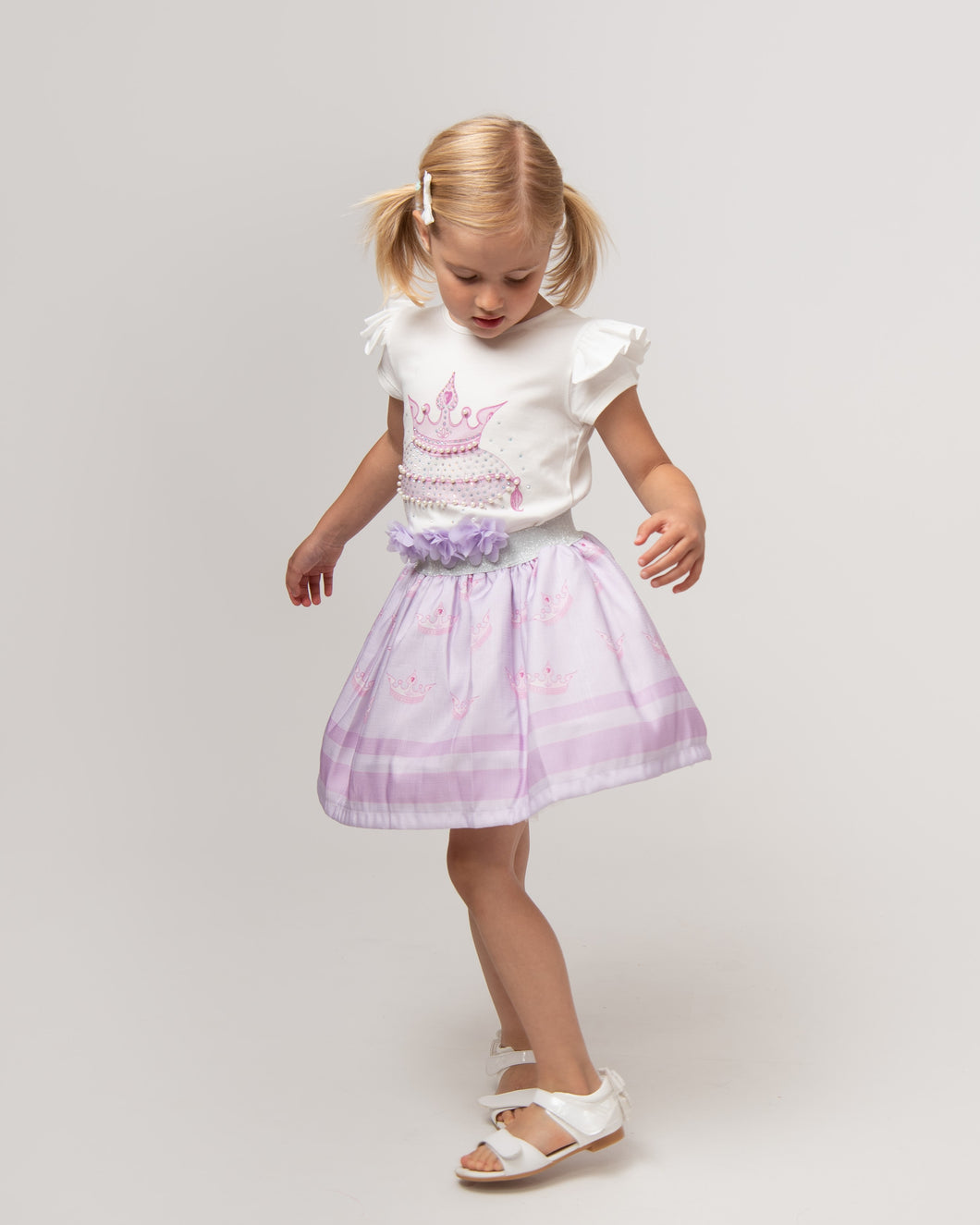 Caramelo Kids Skirt Set Lilac