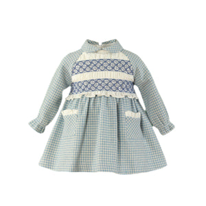 Miranda Blue Houndstooth Dress Toddler Girl