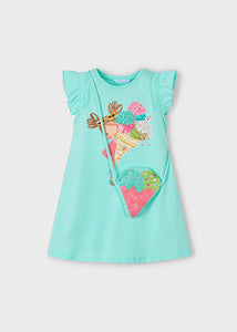 Mayoral Dress Set Aqua Blue