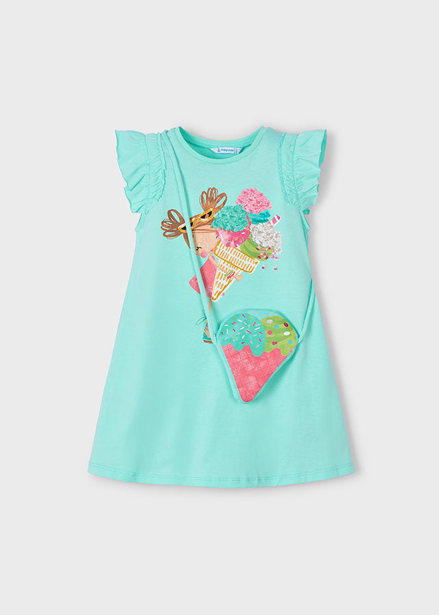 Mayoral Dress Set Aqua Blue