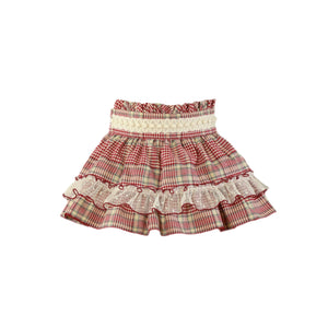 Miranda Ivory & Red Skirt Set