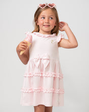 Load image into Gallery viewer, Caramelo Kids Girl&#39;s Tiered Frill Dress with Bow Pink
