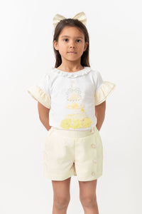 Caramelo Kids Girls English Summer Short Set Lemon