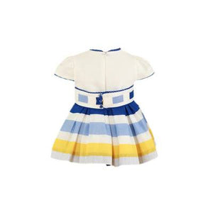 Miranda Toddler Girls Stripe Dress White, Blue, Yellow