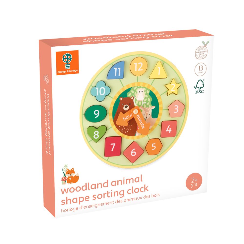Orange Tree Toys Woodland Shape Sorting Clock