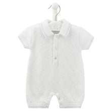 Load image into Gallery viewer, Dandelion Diamond Knitted Romper White
