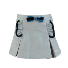 Load image into Gallery viewer, Miranda Girls Skirt Set - Blue &amp; Ivory
