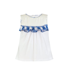 Miranda Skirt Set Blue & White Check