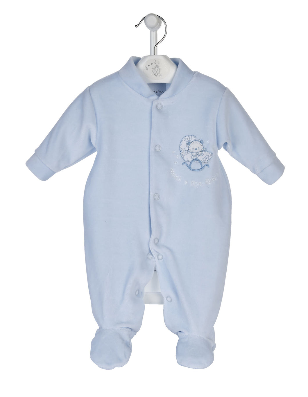 Dandelion 'Rock-a-bye' Velour Sleepsuit