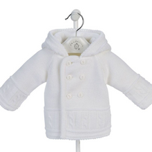 Load image into Gallery viewer, Dandelion White Baby Knitted Jacket with Hood
