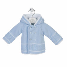 Load image into Gallery viewer, Dandelion Blue Baby Knitted Jacket with Hood
