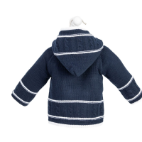 Dandelion Navy Baby Knitted Jacket with Hood