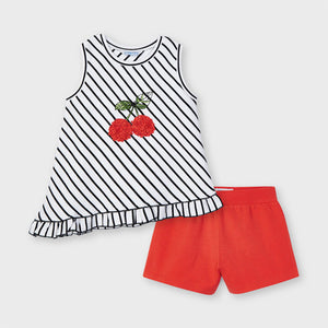 Mayoral Shorts Set with Cherry Top